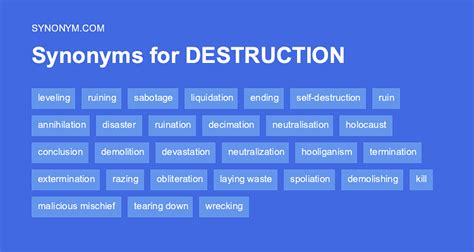 Destruct synonyms, destruct antonyms .